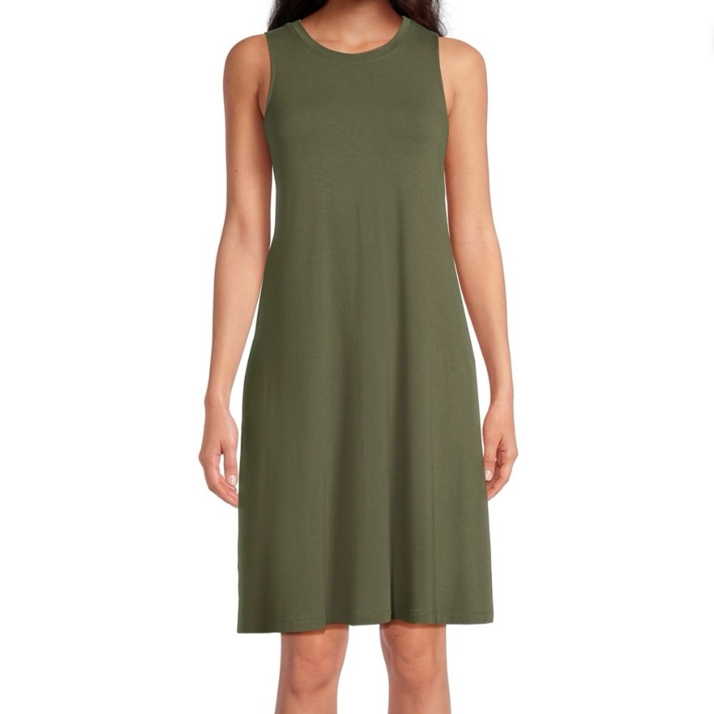Sleeveless Olive Green Dress